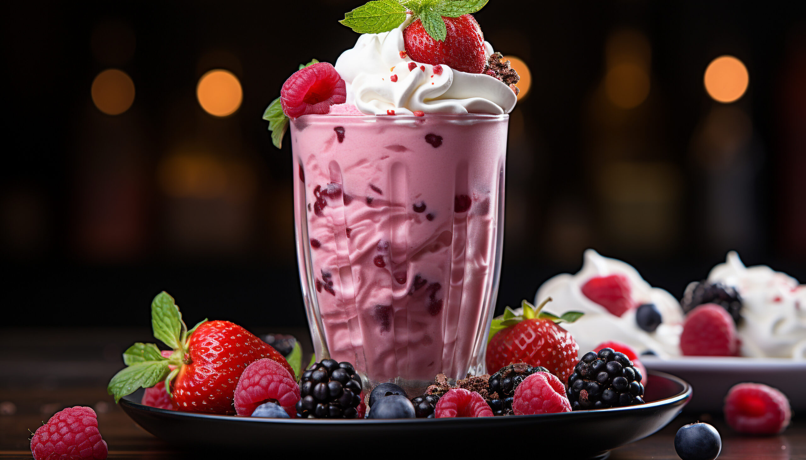Freshness and sweetness in a bowl, a summer berry indulgence generated by AI